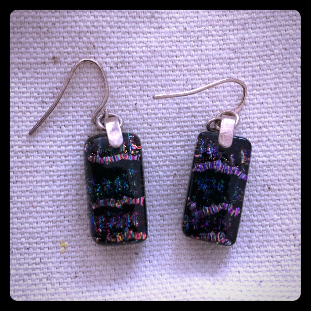 Iridescent glass earrings